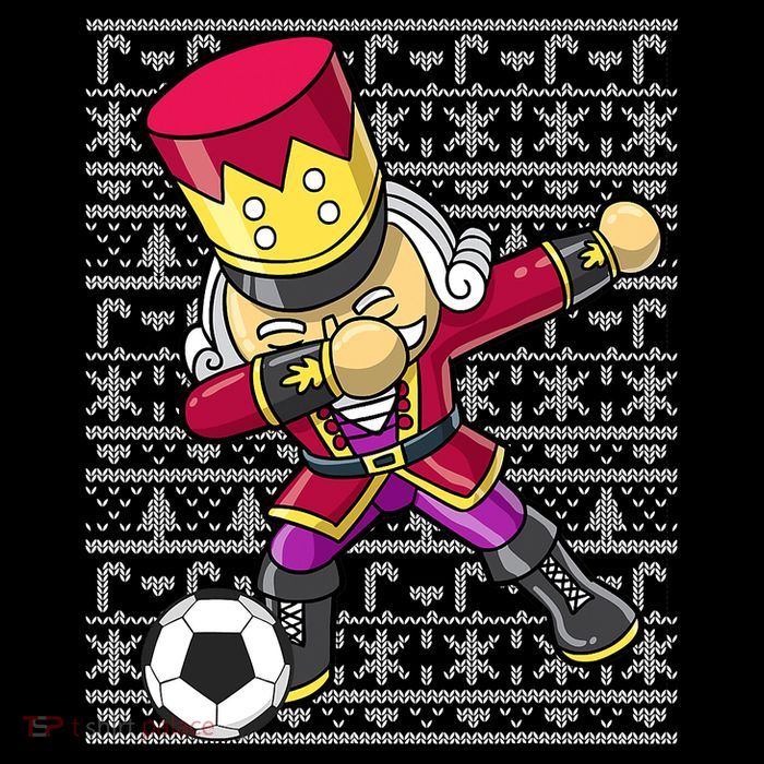 Christmas Dabbing Nutcracker Football Soccer For Boys 7-Panel Snapback Hat