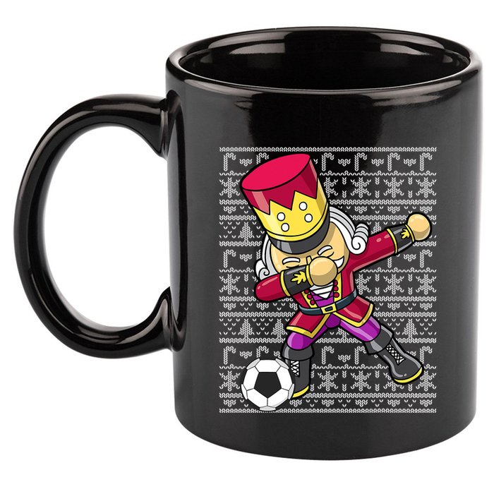 Christmas Dabbing Nutcracker Football Soccer For Boys 11oz C Handle Ceramic Mug