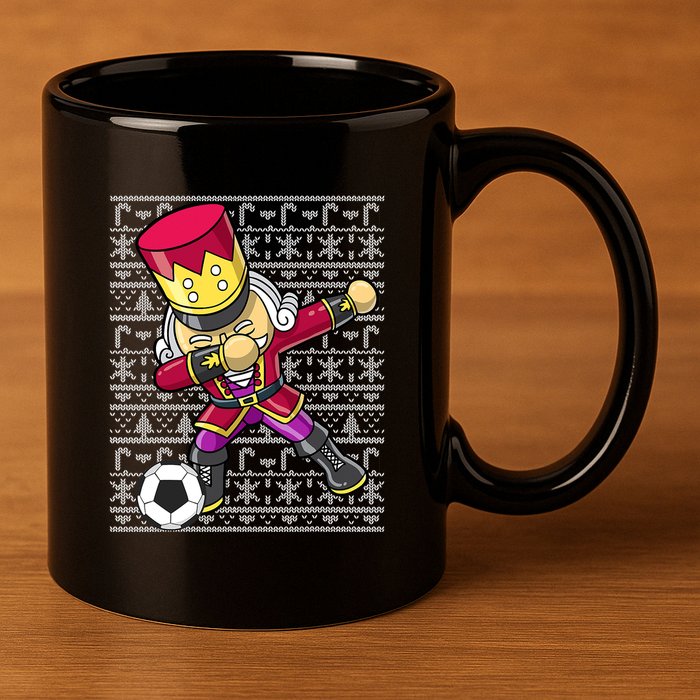 Christmas Dabbing Nutcracker Football Soccer For Boys 11oz C Handle Ceramic Mug