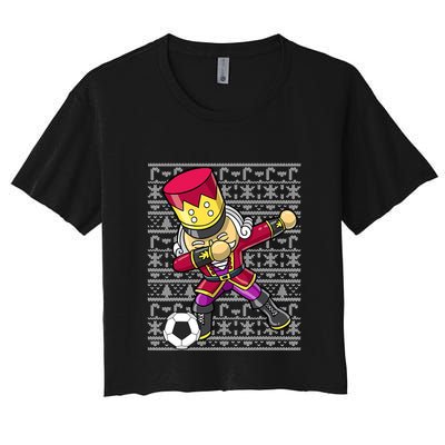 Christmas Dabbing Nutcracker Football Soccer For Boys Crop Top