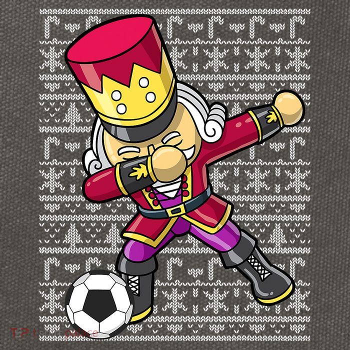Christmas Dabbing Nutcracker Football Soccer For Boys Cotton Canvas Backpack
