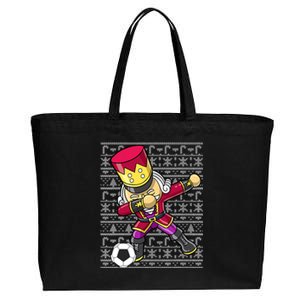 Christmas Dabbing Nutcracker Football Soccer For Boys Cotton Canvas Jumbo Tote