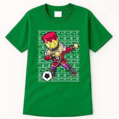 Christmas Dabbing Nutcracker Football Soccer For Boys Tall T-Shirt