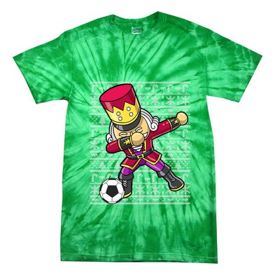 Christmas Dabbing Nutcracker Football Soccer For Boys Tie-Dye T-Shirt