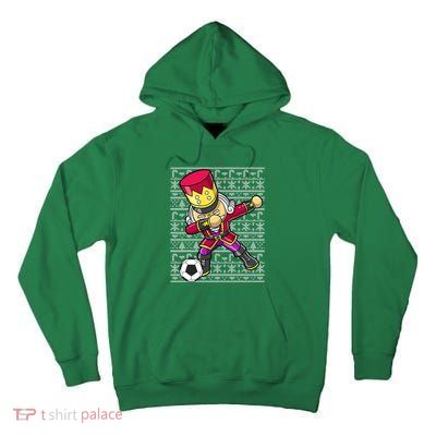 Christmas Dabbing Nutcracker Football Soccer For Boys Tall Hoodie