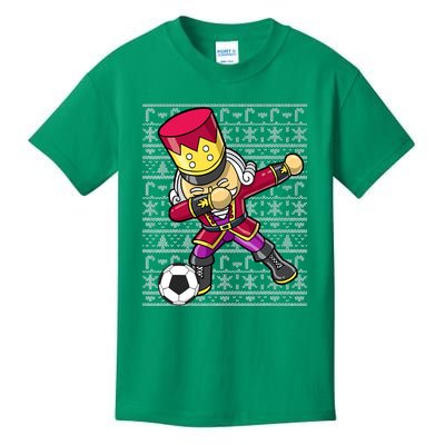 Christmas Dabbing Nutcracker Football Soccer For Boys Kids T-Shirt