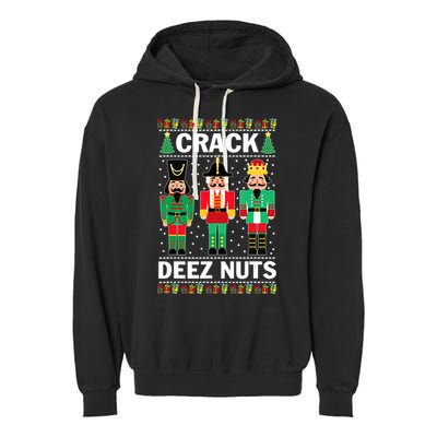 Crack Deez Nuts Christmas Garment-Dyed Fleece Hoodie