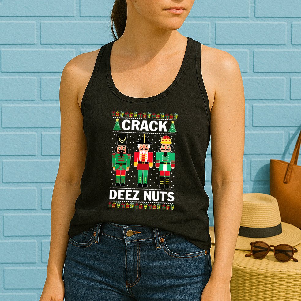 Crack Deez Nuts Christmas Womens Tank Top