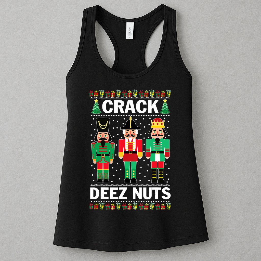 Crack Deez Nuts Christmas Womens Tank Top