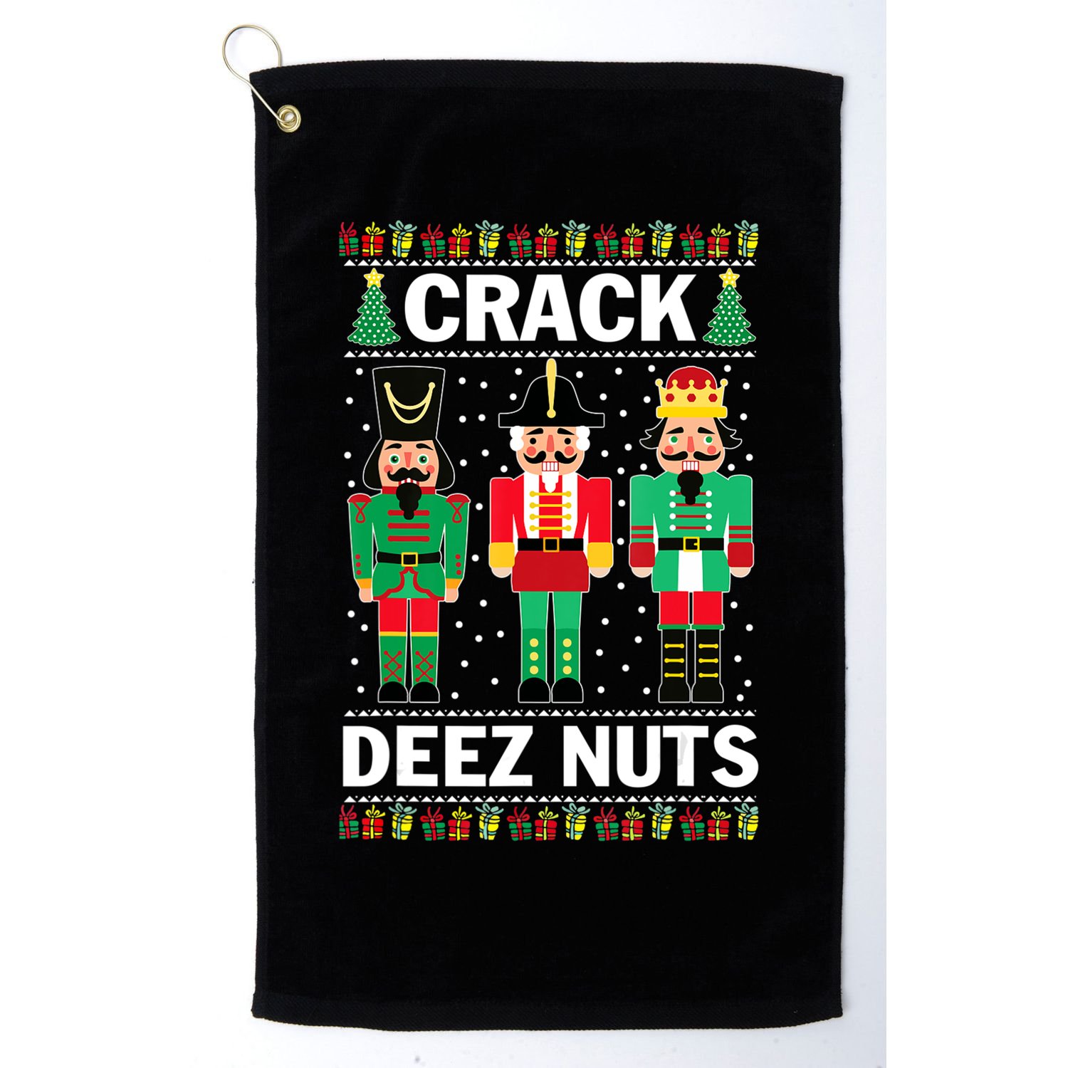 Crack Deez Nuts Christmas Golf Towel