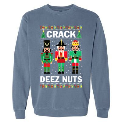 Crack Deez Nuts Christmas Garment-Dyed Sweatshirt