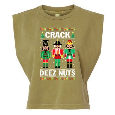 Crack Deez Nuts Christmas Garment-Dyed Women's Muscle Tee