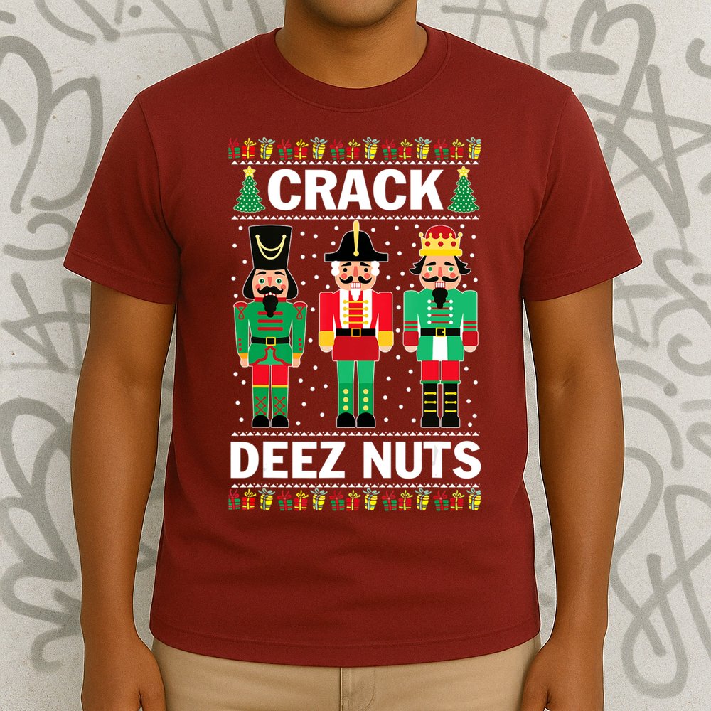 Crack Deez Nuts Christmas T-Shirt