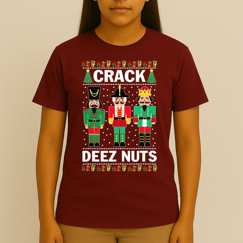 Crack Deez Nuts Christmas T-Shirt
