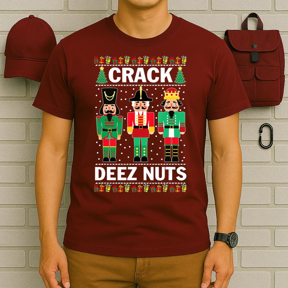 Crack Deez Nuts Christmas T-Shirt