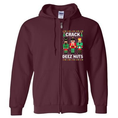 Crack Deez Nuts Christmas Full Zip Hoodie