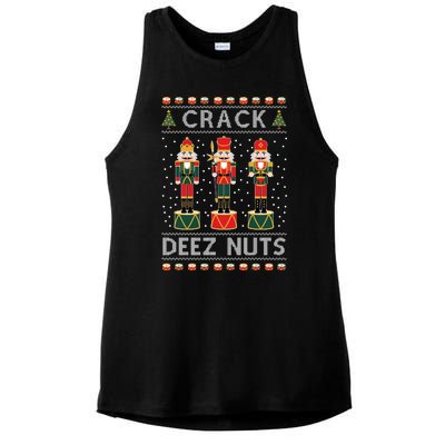 Crack Deez Nuts Funny Ugly Christmas Ladies PosiCharge Tri-Blend Wicking Tank