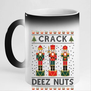 Crack Deez Nuts Funny Ugly Christmas 11oz Black Color Changing Mug