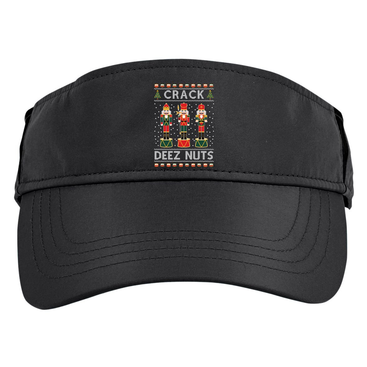 Crack Deez Nuts Funny Ugly Christmas Adult Drive Performance Visor