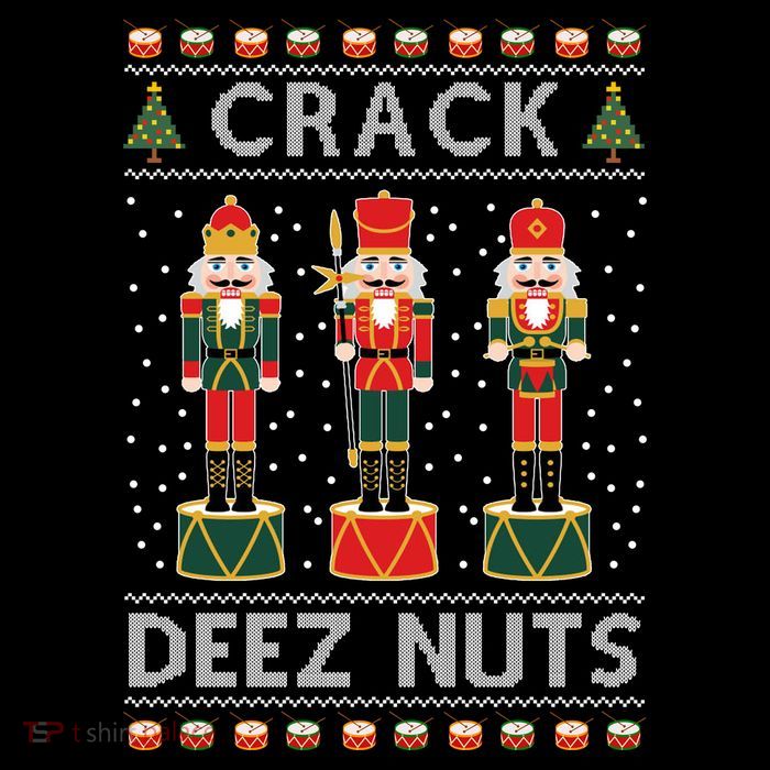 Crack Deez Nuts Funny Ugly Christmas Drawstring Bag