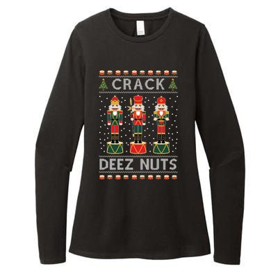 Crack Deez Nuts Funny Ugly Christmas Womens CVC Long Sleeve Shirt