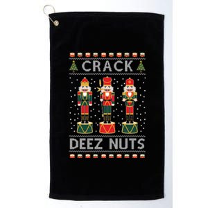 Crack Deez Nuts Funny Ugly Christmas Platinum Collection Golf Towel