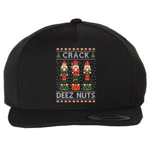 Crack Deez Nuts Funny Ugly Christmas Wool Snapback Cap