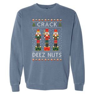 Crack Deez Nuts Funny Ugly Christmas Garment-Dyed Sweatshirt