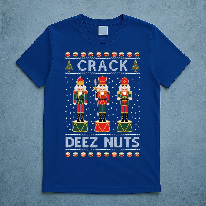 Crack Deez Nuts Funny Ugly Christmas T-Shirt