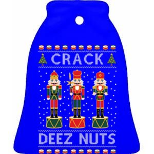 Crack Deez Nuts Funny Ugly Christmas Ceramic Bell Ornament