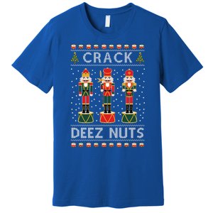 Crack Deez Nuts Funny Ugly Christmas Premium T-Shirt