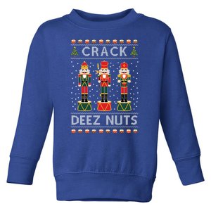 Crack Deez Nuts Funny Ugly Christmas Toddler Sweatshirt