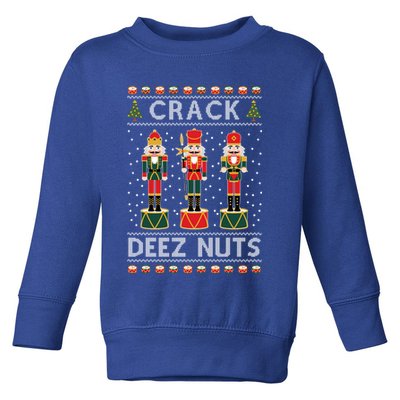Crack Deez Nuts Funny Ugly Christmas Toddler Sweatshirt