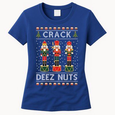 Crack Deez Nuts Funny Ugly Christmas Womens T-Shirt