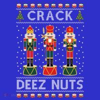 Crack Deez Nuts Funny Ugly Christmas Women's V-Neck T-Shirt