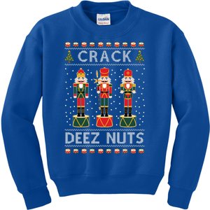 Crack Deez Nuts Funny Ugly Christmas Kids Sweatshirt