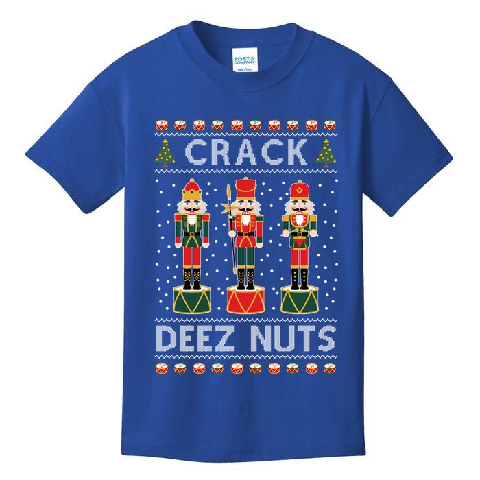 Crack Deez Nuts Funny Ugly Christmas Kids T-Shirt