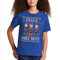 Crack Deez Nuts Funny Ugly Christmas Kids T-Shirt