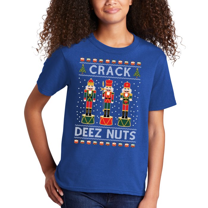 Crack Deez Nuts Funny Ugly Christmas Kids T-Shirt