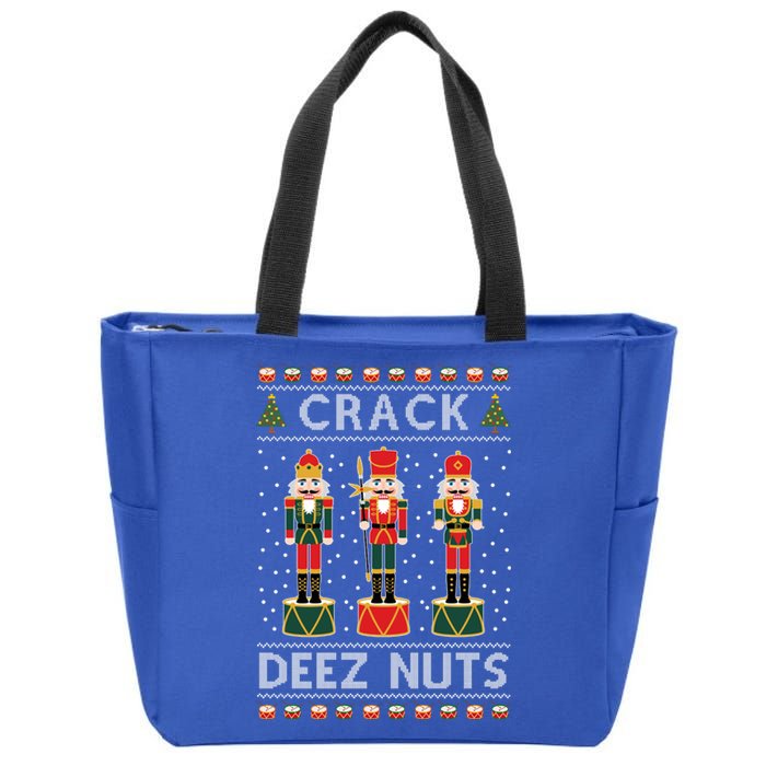 Crack Deez Nuts Funny Ugly Christmas Zip Tote Bag