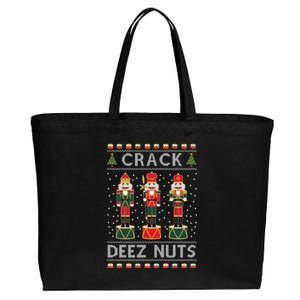 Crack Deez Nuts Funny Ugly Christmas Cotton Canvas Jumbo Tote