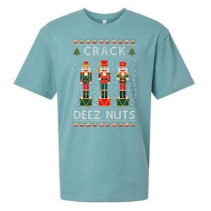 Crack Deez Nuts Funny Ugly Christmas Sueded Cloud Jersey T-Shirt