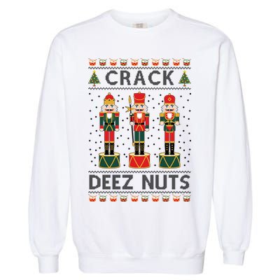 Crack Deez Nuts Funny Ugly Christmas Garment-Dyed Sweatshirt