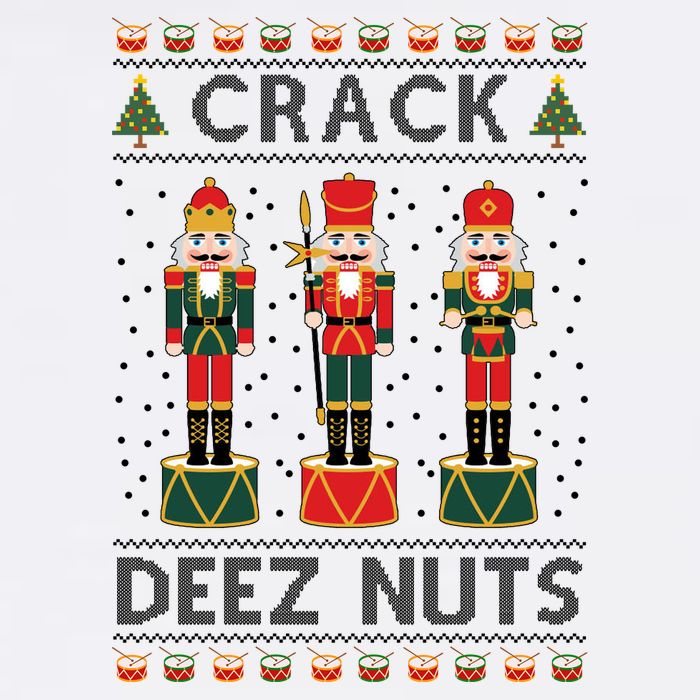 Crack Deez Nuts Funny Ugly Christmas Garment-Dyed Sweatshirt