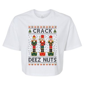 Crack Deez Nuts Funny Ugly Christmas Bella+Canvas Jersey Crop Tee