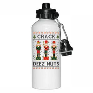 Crack Deez Nuts Funny Ugly Christmas Aluminum Water Bottle