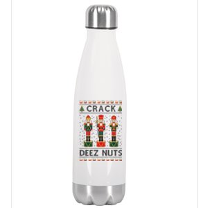 Crack Deez Nuts Funny Ugly Christmas Stainless Steel Insulated Water Bottle