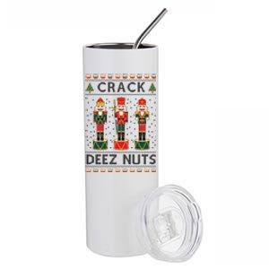 Crack Deez Nuts Funny Ugly Christmas Stainless Steel Tumbler