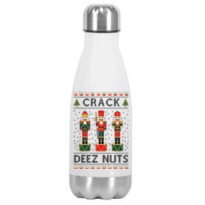 Crack Deez Nuts Funny Ugly Christmas Stainless Steel Insulated Water Bottle