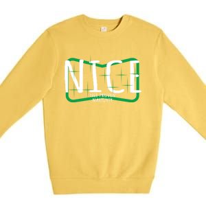 Christmas Design Nice Until Proven Naughty Gift Premium Crewneck Sweatshirt